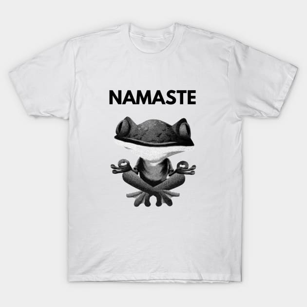 Namaste Frog Yoga T-Shirt by Flamingo Design